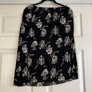 black and white floral skirt